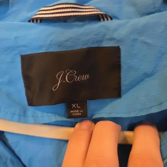 J.Crew Women's Blue Hooded Lightweight Jacket XL NWOT - Picture 2 of 9